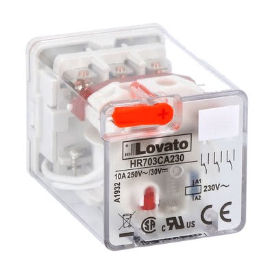 LOVATO ELECTRIC - Rel. industriels 11 pôles avec indicat à LED sans embase, 230VAC 10A, 2 inver.