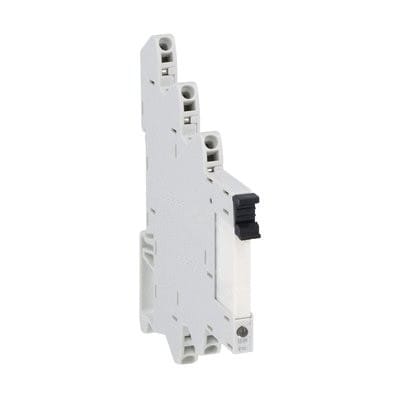 LOVATO ELECTRIC - Rel. Électroméca slim monté sur socle, 24VAC/DC, 6A, 1C/O, bornes à ressort