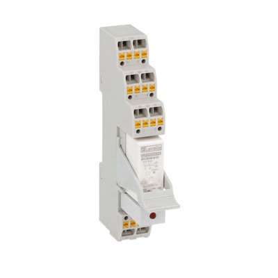 LOVATO ELECTRIC - Rel. miniate prémonté, 24VDC, 8A, 2 inver., + clip de maintien/détachement