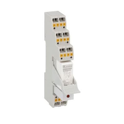 LOVATO ELECTRIC - Rel. miniate prémonté, 24VDC, 8A, 2 inver., + clip de maintien/détachement
