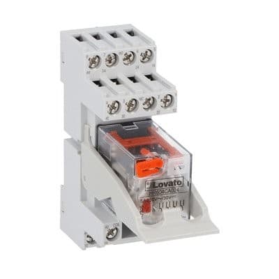 LOVATO ELECTRIC - Rel. miniate prémonté + indicat d'état LED et actionneur mécanique, 24VAC, 5A