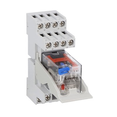 LOVATO ELECTRIC - Rel. miniate prémonté + indicat d'état LED et actionneur mécanique, 24VDC, 5A