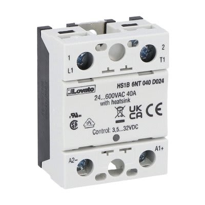 LOVATO ELECTRIC - Relais statiques Hockey-Puck, monophasé, 50A, 3,5...32VDC, bornes à visser