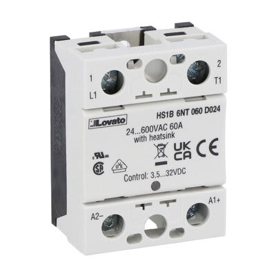 LOVATO ELECTRIC - Relais statiques Hockey-Puck, monophasé, 60A, 3,5...32VDC, bornes à visser