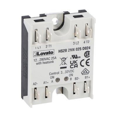 LOVATO ELECTRIC - Relais statiques Hockey-Puck biphasé, 25A, 3...32VDC, bornes Faston