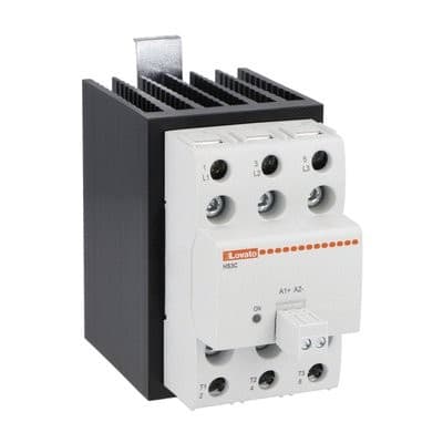 LOVATO ELECTRIC - Relais statiques complet + dissipateur, 3ph (3 command.), 25A, 4...32VDC
