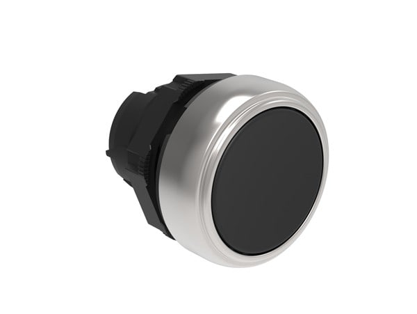 LOVATO ELECTRIC - BOUTON POUSSOIR AFFLEURANT A ACCROCHAGE PLAT. SERIES CHROMED PLASTIC Ø22mm NOIR