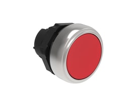 LOVATO ELECTRIC - BOUTON POUSSOIR AFFLEURANT A ACCROCHAGE PLAT. SERIES CHROMED PLASTIC Ø22mm ROUGE