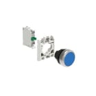 LOVATO ELECTRIC - KIT Bouton-poussoir à IMP en plast., plat, bleu avec socle de fix et 1NO