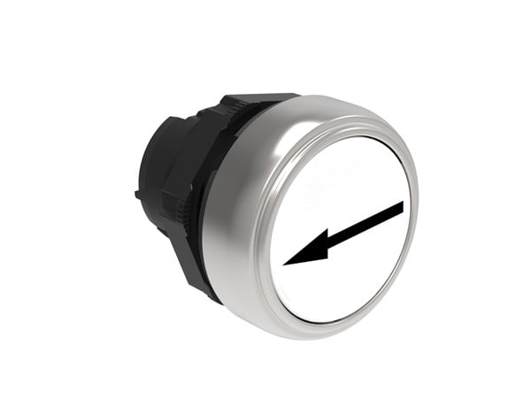 LOVATO ELECTRIC - BOUTON POUSSOIR AFFLEURANT A IMP PLAT. SERIES CHRO. PLASTIC Ø22mm BLANC "?"
