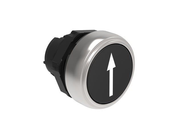 LOVATO ELECTRIC - BOUTON POUSSOIR AFFLEURANT A IMPULSION PLAT. SERIES CHRO. PLASTIC Ø22mm NOIR "?"