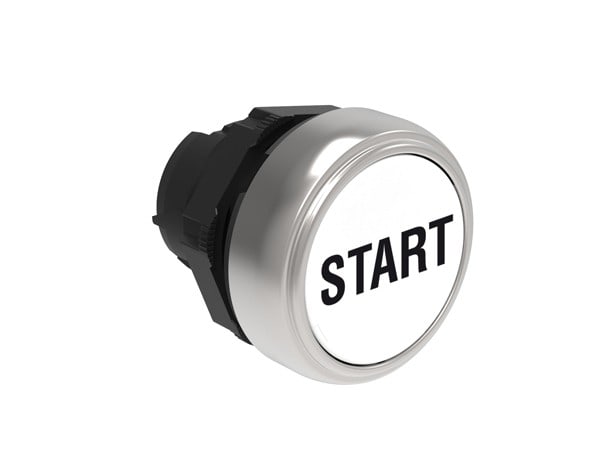 LOVATO ELECTRIC - BOUTON POUSSOIR AFFLEURANT A IMP PLAT. SERIES CHRO. PLASTIC Ø22mm BLANC "START"