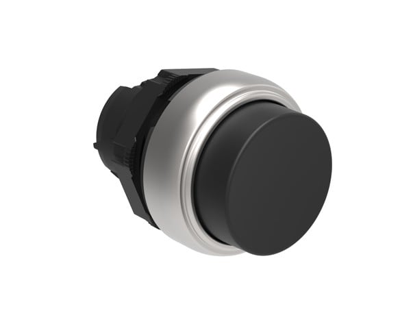 LOVATO ELECTRIC - BOUTON POUSSOIR DEPASSANT A IMPULSION PLATINUM SERIES CHROMED PLASTIC Ø22mm NOIR