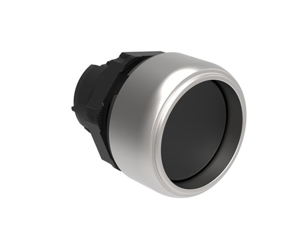 LOVATO ELECTRIC - BOUTON POUSSOIR RENTRANT A IMPULSION PLATINUM SERIES CHROMED PLASTIC Ø22mm NOIR