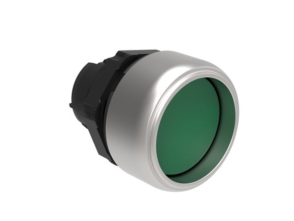 LOVATO ELECTRIC - BOUTON POUSSOIR RENTRANT A IMPULSION PLATINUM SERIES CHROMED PLASTIC Ø22mm VERT