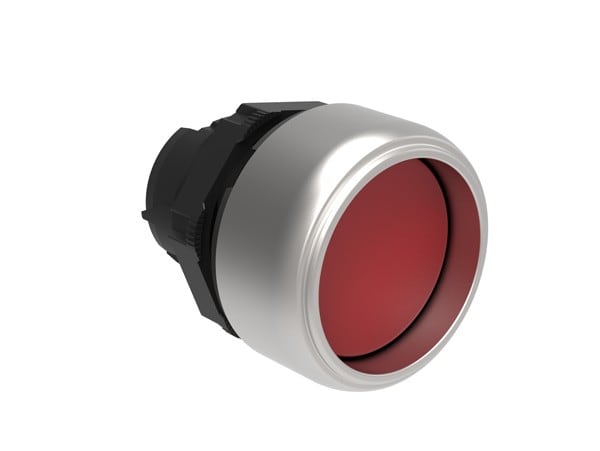 LOVATO ELECTRIC - BOUTON POUSSOIR RENTRANT A IMPULSION PLATINUM SERIES CHROMED PLASTIC Ø22mm ROUGE