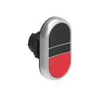 LOVATO ELECTRIC - BOUTON POUSSOIR DOUBLE TOUCHE AFFLEURANT, A IMP PLAT. CHRO. PLASTIC NOIR-ROUGE