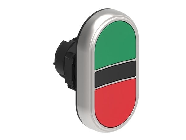 LOVATO ELECTRIC - TETE DOUBLE BOUTON AFFLEURANT VERT-ROUGE