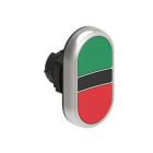 LOVATO ELECTRIC - TETE DOUBLE BOUTON AFFLEURANT VERT-ROUGE