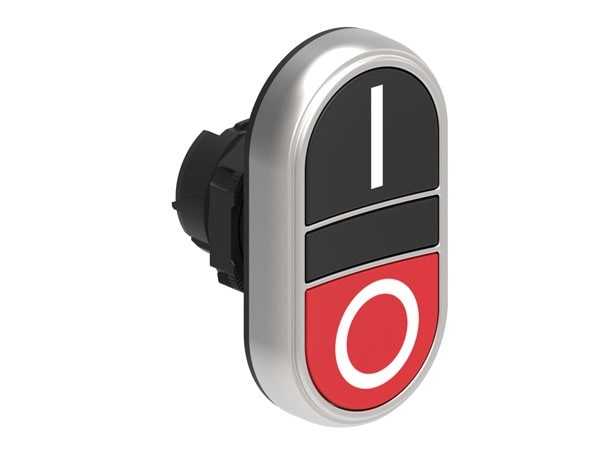 LOVATO ELECTRIC - BOUTON POUSSOIR 2 TOUCHE AFFLEURANT, A IMP PLAT. CHRO. PLASTIC NOIR-ROUGE I-0