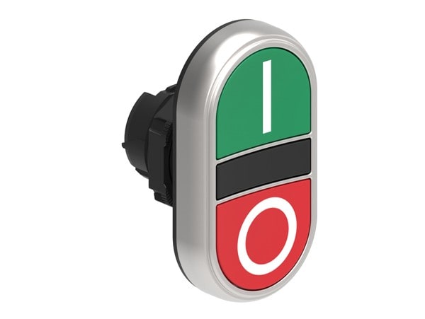 LOVATO ELECTRIC - TETE DOUBLE BOUTON AFFLEURANT VERT-ROUGE