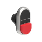 LOVATO ELECTRIC - BOUTON POUSSOIR DOUBLE TOUCHE 1 AFFLEURANT + 1 DEPASSANT, A IMP NOIR-ROUGE