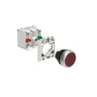 LOVATO ELECTRIC - KIT Bouton-poussoir lum. en plast. LED 12-30VACDC, rouge + socle de fix, 1NO+1NF