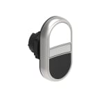 LOVATO ELECTRIC - BOUTON POUSSOIR DOUBLE TOUCHE indicat lum. BLANC AFFLEURANT, A IMP BLANC-NOIR