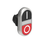 LOVATO ELECTRIC - BOUTON POUSSOIR DOUBLE TOUCHE indicat lum BLANC AFFLEURANT, A IMP NOIR-ROUGE I-0