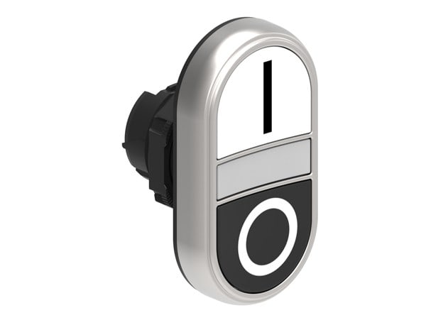 LOVATO ELECTRIC - TETE DOUBLE BOUTON BLANCHE-NOIRE I-O LUM