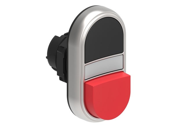 LOVATO ELECTRIC - BOUTON POUSSOIR DOUBLE TOUCHE indicat lum. BLANC 1 AFFLEURANT + 1 DEPASSANT