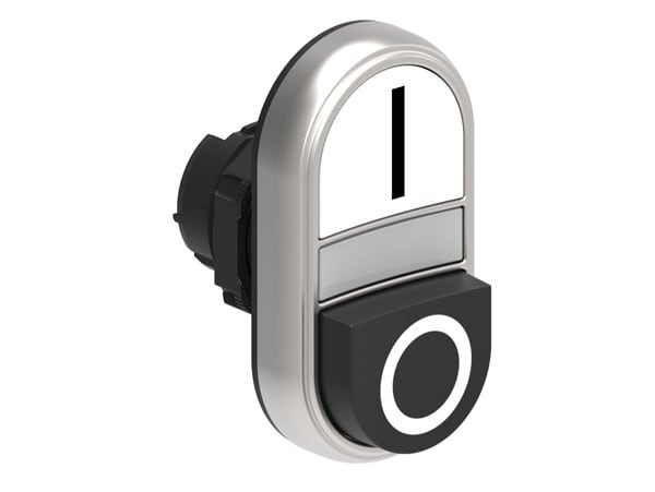 LOVATO ELECTRIC - BOUTON POUSSOIR DOUBLE TOUCHE indicat lum. BLANC 1 AFFLEURANT + 1 DEPASSANT