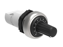LOVATO ELECTRIC - POTENTIOMÈTRE MONOBLOC Ø22mm PLAT. CHRO. PLASTIC, AVEC ÉCHELLE GRADUÉE 10KOHM