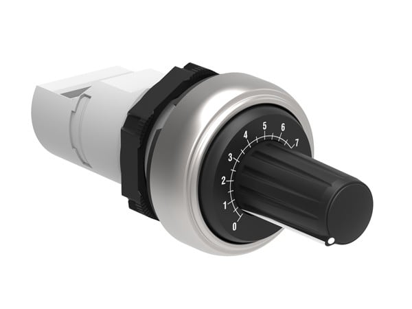 LOVATO ELECTRIC - POTENTIOMÈTRE MONOBLOC Ø22mm PLAT. CHRO. PLASTIC, AVEC ÉCHELLE GRADUÉE 2.5KOHM