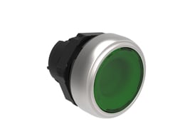 LOVATO ELECTRIC - BOUTON POUSSOIR LUMINEUX AFFLEURANT A ACCR. PLAT. SERIES CHRO. PLASTIC VERT