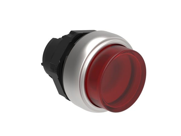 LOVATO ELECTRIC - BOUTON POUSSOIR LUMINEUX DEPASSANT A ACCR. PLAT. SERIES CHRO. PLASTIC ROUGE