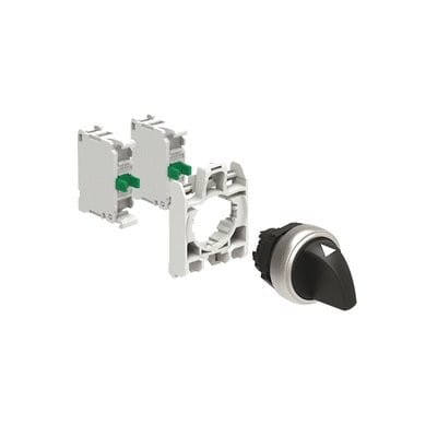 LOVATO ELECTRIC - KIT Commutateur sélectif en plast. IMP noir, 3 poss 1>0<2, socle de fix. 2NF
