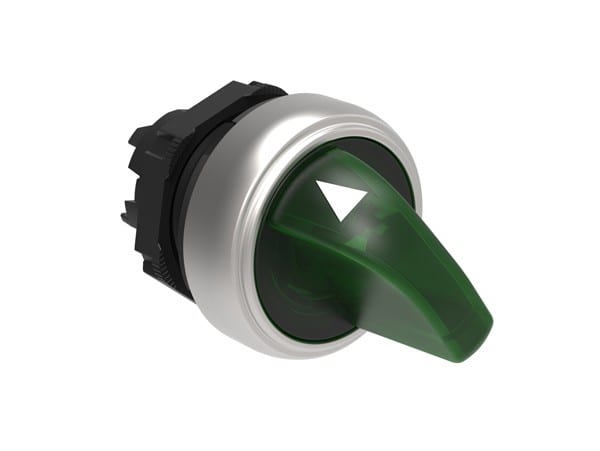 LOVATO ELECTRIC - COMMUTATEUR LUMINEUX PLATINUM SERIES CHROMED PLASTIC, 2 POSITIONS, 0 < 1 VERT