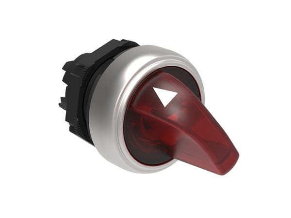 LOVATO ELECTRIC - COMMUTATEUR LUMINEUX PLATINUM SERIES CHROMED PLASTIC, 2 POSITIONS, 0 - 1 ROUGE