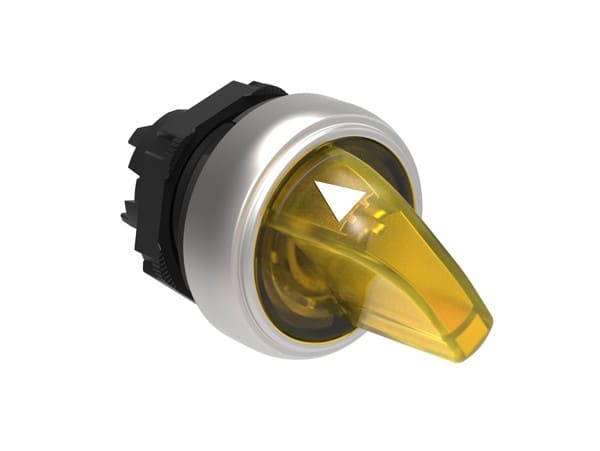 LOVATO ELECTRIC - COMMUTATEUR LUMINEUX PLATINUM SERIES CHROMED PLASTIC, 2 POSITIONS, 0 < 1 JAUNE