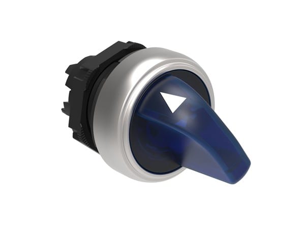 LOVATO ELECTRIC - COMMUTATEUR LUMINEUX PLATINUM SERIES CHROMED PLASTIC, 2 POSITIONS, 0 - 1 BLEU