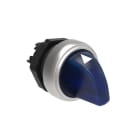 LOVATO ELECTRIC - COMMUTATEUR LUMINEUX PLAT. SERIES CHROMED PLASTIC, 3 POSITIONS, 1 - 0 - 2 BLEU