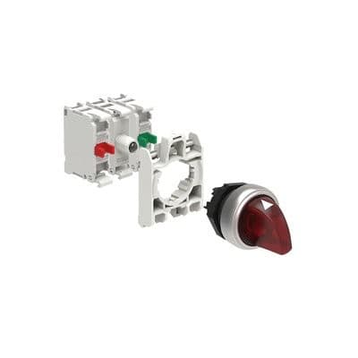 LOVATO ELECTRIC - KIT Commutateur sélectif en plast. IMP rouge/lum., LED blanc 12-30VAC/DC
