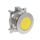 LOVATO ELECTRIC - BOUTON POUSSOIR AFFLEURANT A IMPULSION SERIE PLATINUM METAL Ø30mm JAUNE