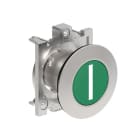 LOVATO ELECTRIC - BOUTON POUSSOIR AFFLEURANT A IMPULSION SERIE PLATINUM METAL Ø30mm VERT "I"