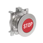 LOVATO ELECTRIC - BOUTON POUSSOIR AFFLEURANT A IMPULSION SERIE PLATINUM METAL Ø30mm ROUGE "STOP"