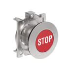 LOVATO ELECTRIC - BOUTON POUSSOIR AFFLEURANT A IMPULSION SERIE PLATINUM METAL Ø30mm ROUGE "STOP"