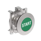 LOVATO ELECTRIC - BOUTON POUSSOIR AFFLEURANT A IMPULSION SERIE PLATINUM METAL Ø30mm VERT "START"