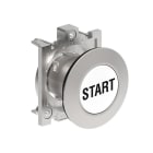 LOVATO ELECTRIC - BOUTON POUSSOIR AFFLEURANT A IMPULSION SERIE PLATINUM METAL Ø30mm BLANC "START"
