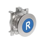 LOVATO ELECTRIC - BOUTON POUSSOIR AFFLEURANT A IMPULSION SERIE PLATINUM METAL Ø30mm BLEU "R"